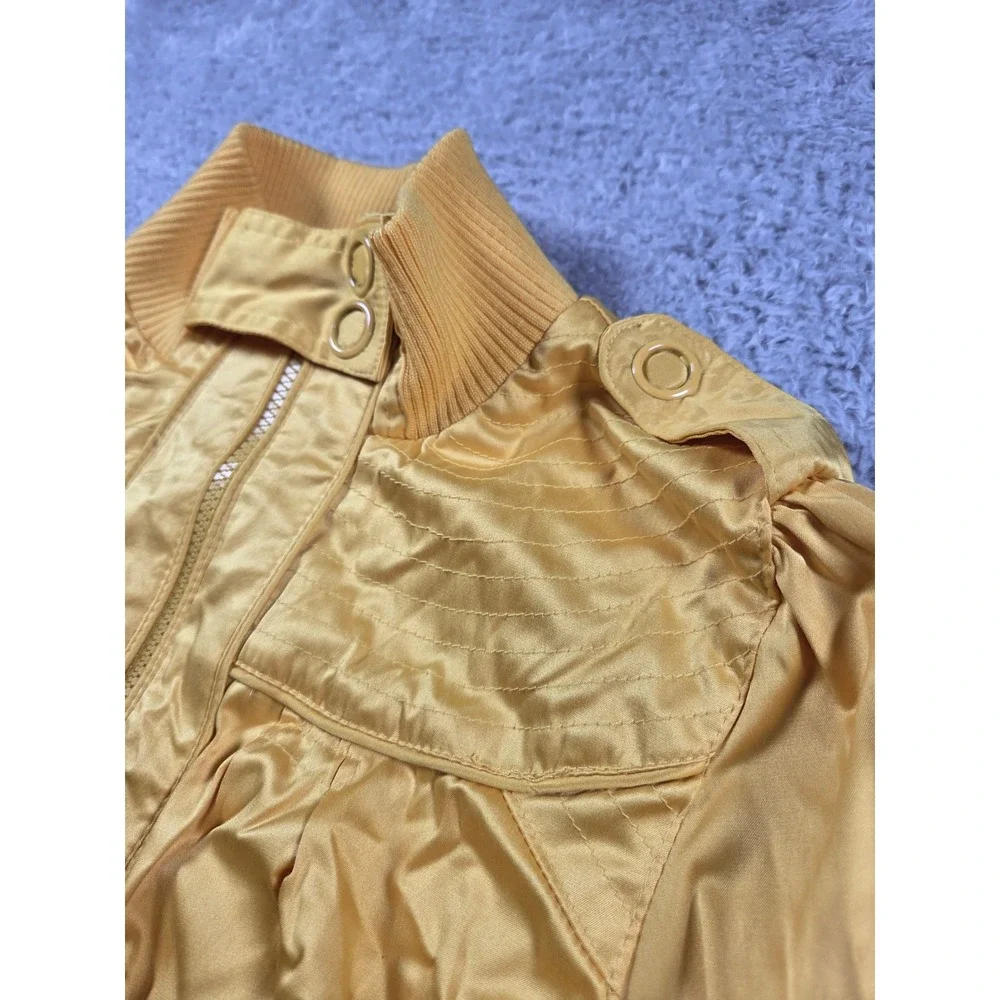 Miss Lili Bomber Jacket Large Yellow Kids‎ Zip Up Epaulette Utility Coat